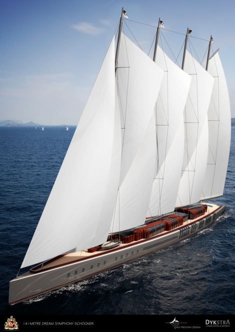 Image for article Dream Ship Victory begins work on 141m sailing yacht