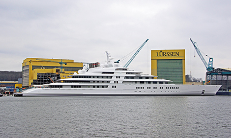 Image for article World’s largest superyacht launches at Lürssen