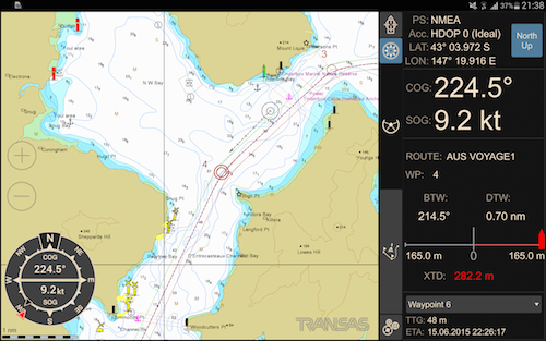 Image for article Transas navigation available on Android